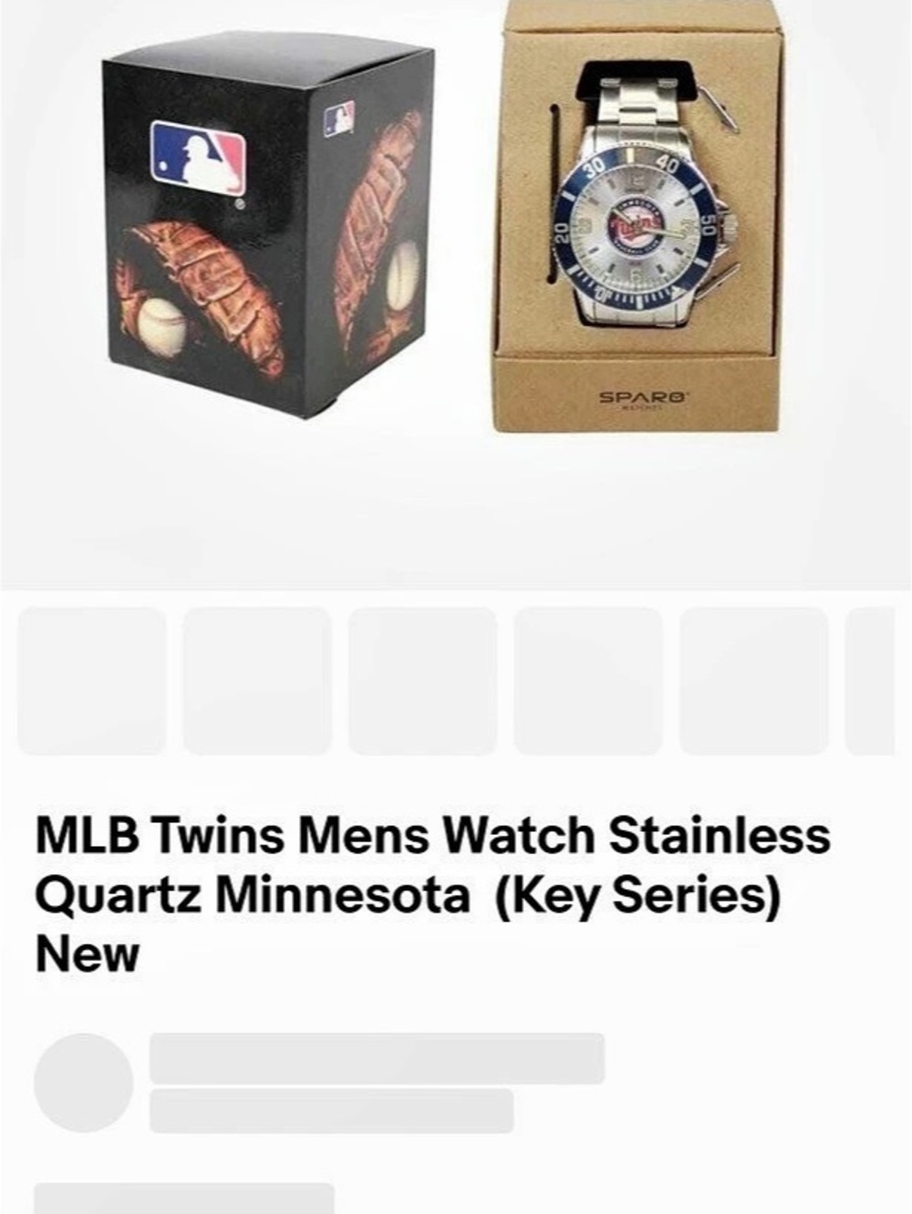 MLB Minnesota Twins (Key Series) ) Stainless Steel Watch Blue & Red NWT